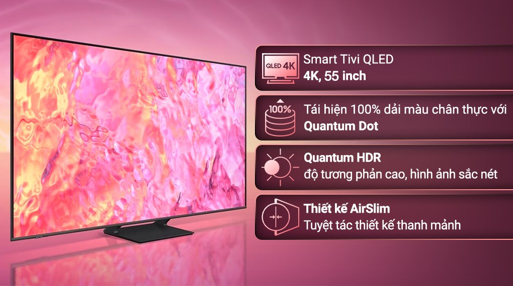 Smart Tivi QLED 4K 55 inch Samsung QA55Q60C - giá tốt, có trả góp